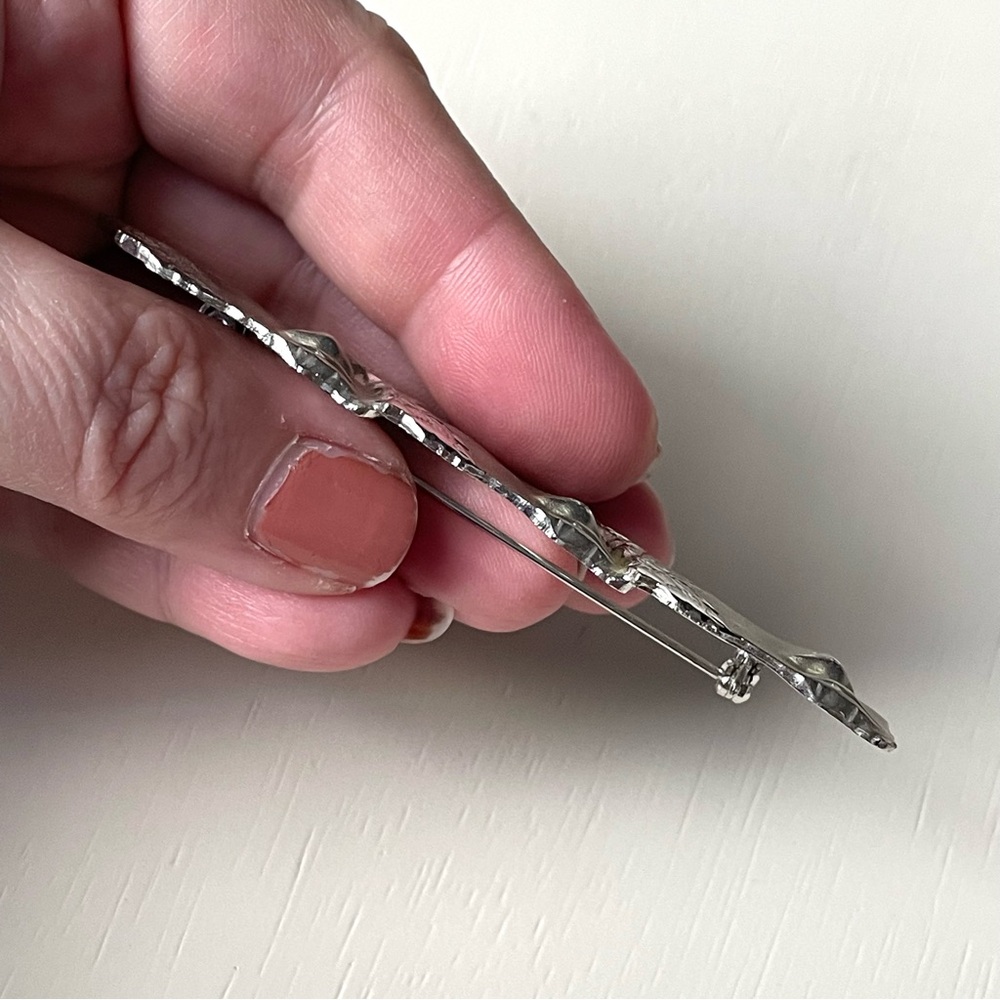 🚨🚨FINAL SALE!!🚨🚨Vtg silvertone JJ Jonette tree face brooch avant garde women - Picture 9 of 11